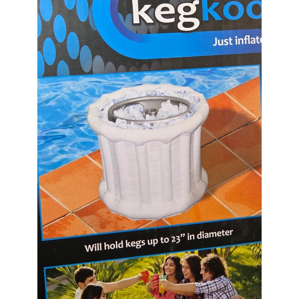 Storage Solutions Inflatable Keg Kooler Bucket White‎ Portable Party Ice Cooler